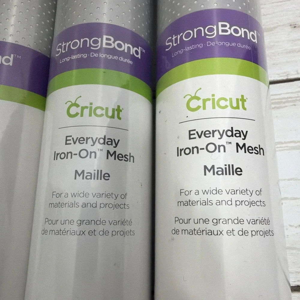 Cricut StrongBond Everyday Iron On Mesh Silver Midnight Floral Sampler Lot Of 4